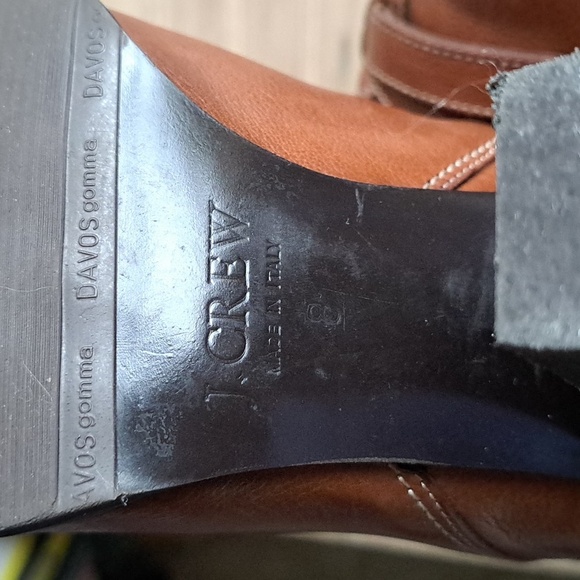 J. Crew Tenley Vachetta High-heel Mid-Calf Leather Boots Buckle Strap Design - Picture 8 of 15